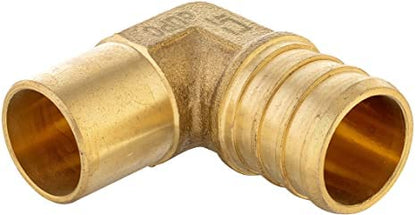 Pack of 10 3/4" Pex x 1/2" Male Sweat 90 Degree Elbow Copper Adapter, Lead Free