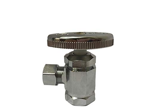 1/2" FIP x 3/8" Comp Water Supply Valve - Multi Turn, Angle, Water Valve Shut Off, PEX, Copper (pack of 5)
