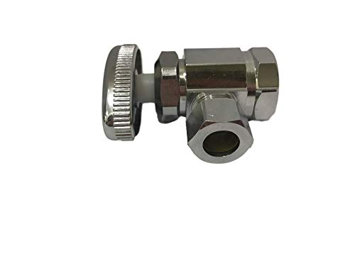1/2" FIP x 3/8" Comp Water Supply Valve - Multi Turn, Angle, Water Valve Shut Off, PEX, Copper (pack of 1)