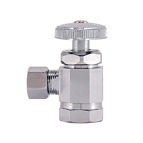 1/2" SWEAT x 3/8" Comp Water Supply Valve - Multi Turn, Angle, Water Valve Shut Off, PEX, Copper (pack of 1)