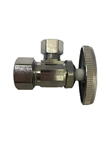 5/8" Comp x 3/8" Comp Water Supply Valve - Multi Turn, Angle, Water Valve Shut Off, PEX, Copper (pack of 10)