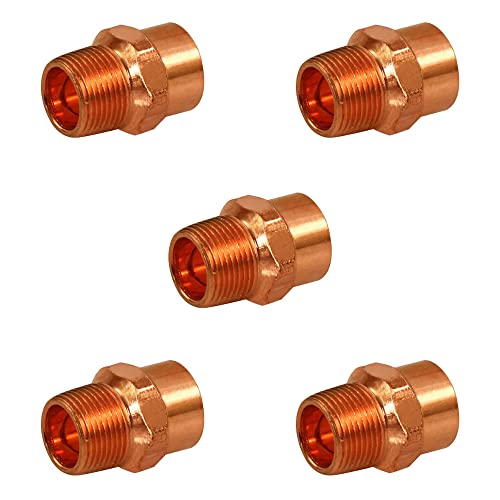 Copper Plumbing Pipe Fitting Male Adapter 1/2" and 3/4''