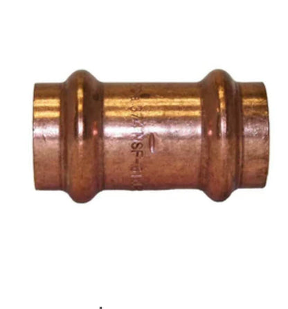 Propress Fitting Copper Coupling – ½” Zero Lead Copper Coupling with Stop Press x Press Straight Coupling