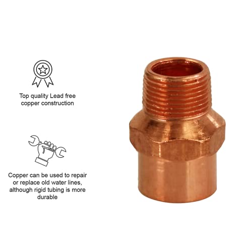 Copper Plumbing Pipe Fitting Male Adapter 1/2" and 3/4''