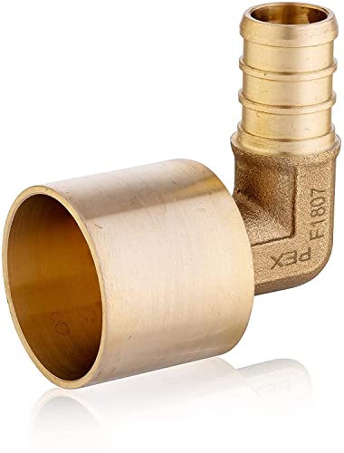 pack of 10 Pex 1/2" x 3/4" Female Sweat Elbow Copper Adapter Brass Fitting