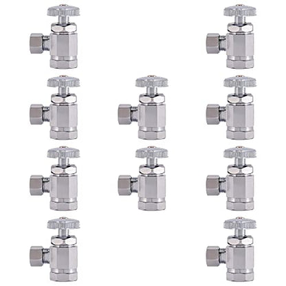 1/2" SWEAT x 3/8" Comp Water Supply Valve - Multi Turn, Angle, Water Valve Shut Off, PEX, Copper (pack of 10)