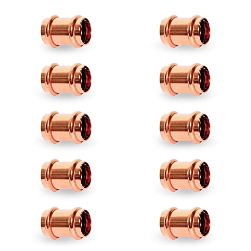 Propress Fitting Copper Coupling – 3/4” Zero Lead Copper Coupling with Stop Press x Press Straight Coupling