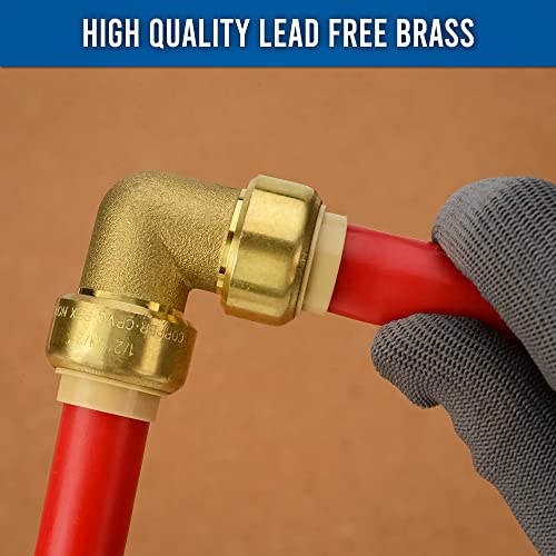 3/4” Push fit 90 Degree Elbow - Shark bites Plumbing Fittings 3/4” - PEX Fitting 3/4" 90 Degree Elbow - Push-to-Connect Plumbing Fitting - For PEX, Copper, CPVC - Pack of 1
