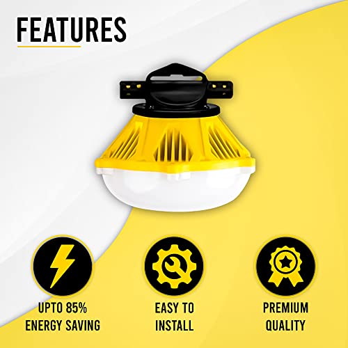 String Work Light Extension Cord - Portable Plastic Construction Light String - Contractor- Grade 12" LED Work Light String with Sockets for Indoor and Outdoor Use