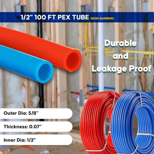 2 rolls 1/2" x 50ft PEX Tubing for Potable Water Combo