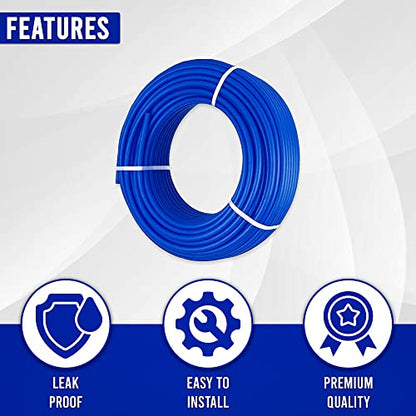 Premium PEX Water Pipe Tubing - 1/2" x 50 ft Blue PEX Tubing for Hassle-Free Plumbing - Durable, Versatile, and Easy to Install - Ultimate Plumbing Solution