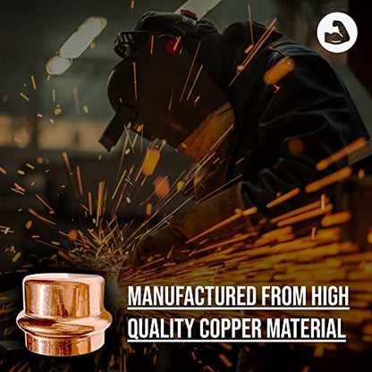 Copper ProPress Fitting Zero Lead Stop End Copper Cap 1/2"