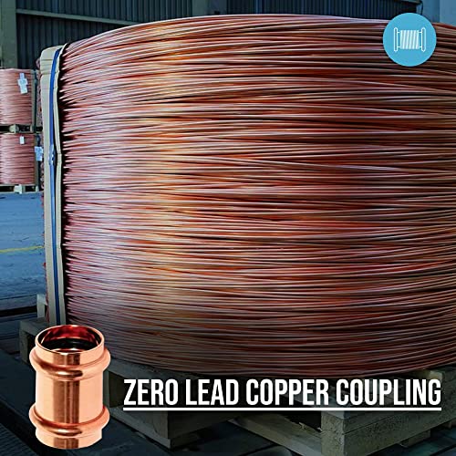 Propress Fitting Copper Coupling – Zero Lead Copper Coupling with Stop Press x Press Straight Coupling Pack of