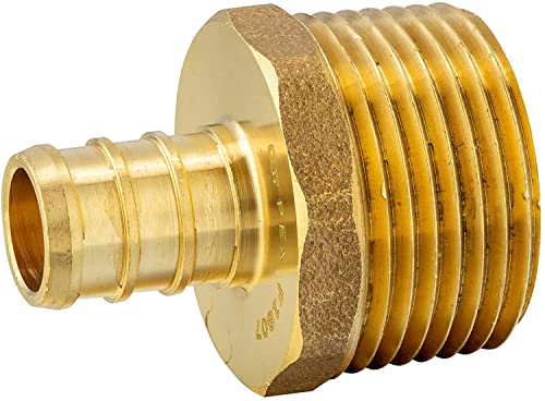 Pack of 10 1/2 Inch x 3/4 Inch NPT Male Adapter Brass Crimp Fitting Lead Free
