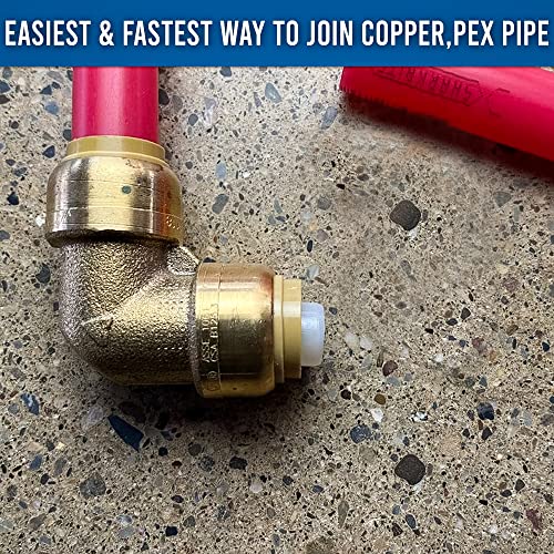 3/4” Push fit 90 Degree Elbow - Shark bites Plumbing Fittings 3/4” - PEX Fitting 3/4" 90 Degree Elbow - Push-to-Connect Plumbing Fitting - For PEX, Copper, CPVC - Pack of 10