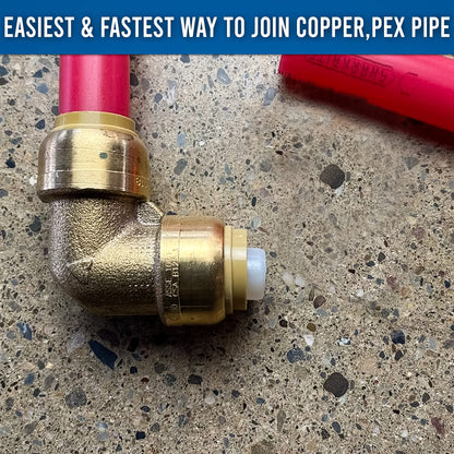 1/2’ Push fit 90 Degree Elbow - Shark bites Plumbing Fittings 1/2 - PEX Fitting 1/2" 90 Degree Elbow - Push-to-Connect Plumbing Fitting - For PEX, Copper, CPVC (10 pack)